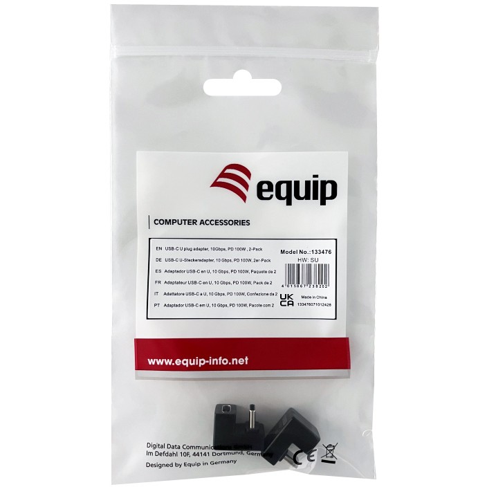 Adapter Equip USB-C në USB-C / 10Gbps / 100W PD / Paketim 2 copë – Zezë - Figura 2