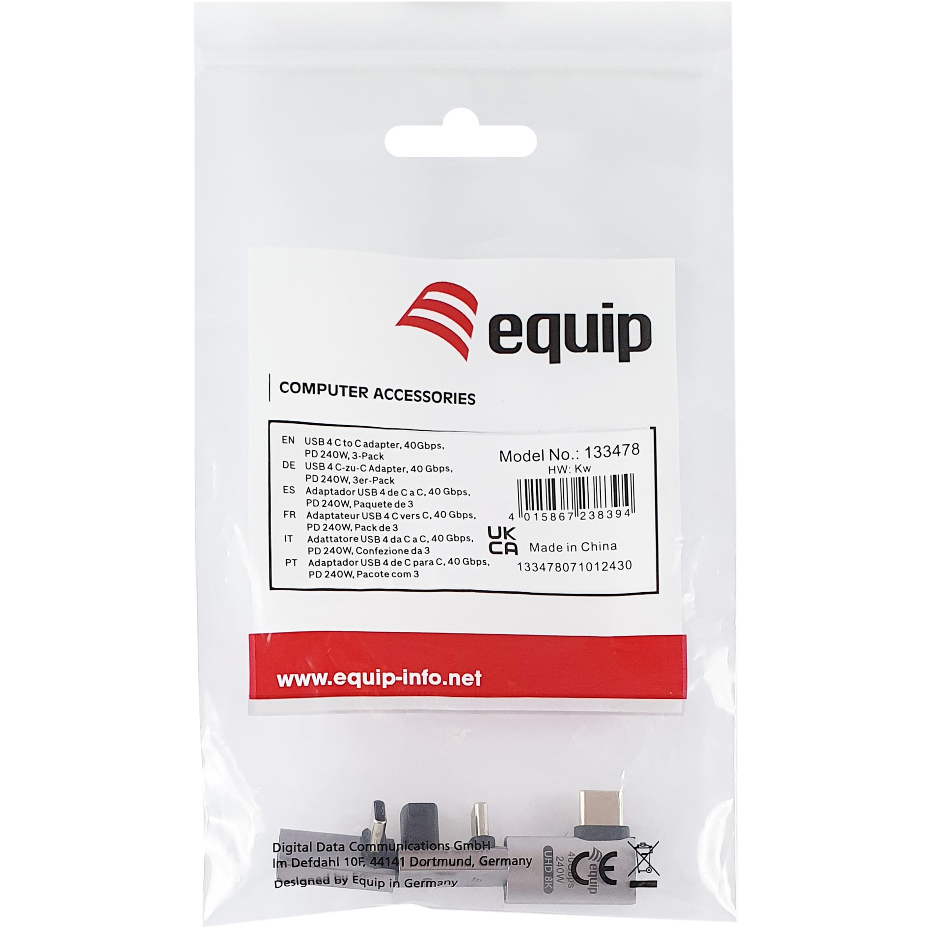 Adapter Equip USB 4.0 në USB-C / 40Gbps / 240W PD / Paketim 3 copë – Hiri - Figura 5