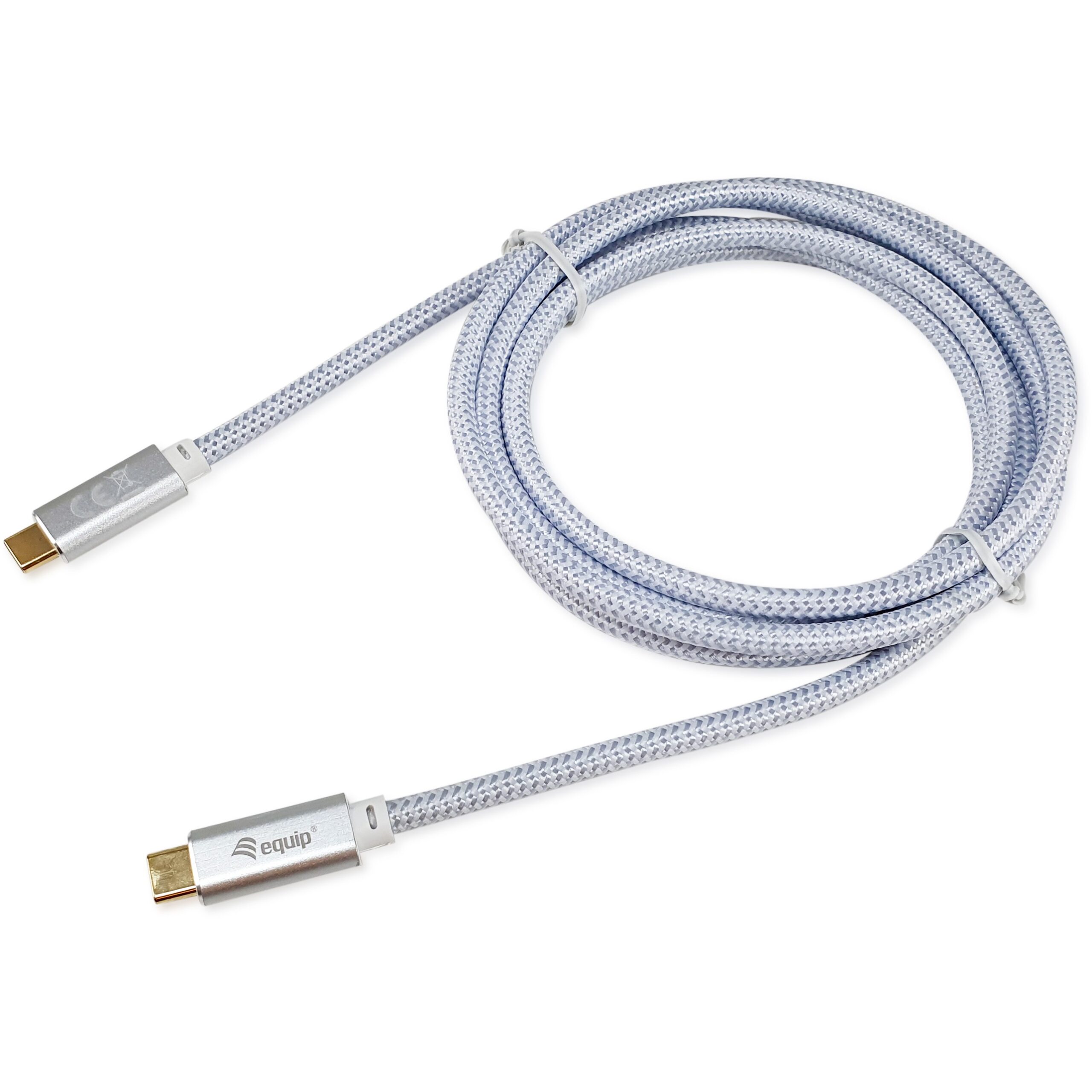 Kabllo USB Equip USB-C 3.2 në USB-C (St/St) / 3.00m / 5A / 4K@60Hz – Bardhë