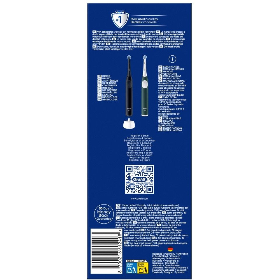 Furçë dhëmbësh elektrike Oral‑B iO Series 2 / Me 2 dorëza – Zezë / Gjelbër - Figura 4