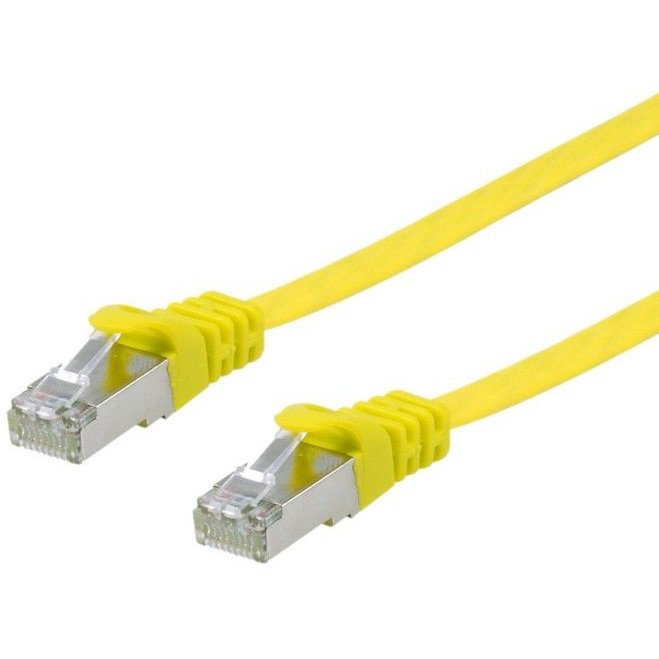 Kabllo për Rrjet Equip Patch Cable Cat6A U/FTP / 2xRJ45 / 0.50m / Verdhë / Flat / LSZH – Polybag