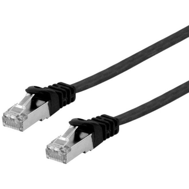 Kabllo për rrjet / Equip Patch Cable Cat6A U/FTP / 2xRJ45 / 10.00m / LSZH / Flat / Polybag – Zezë
