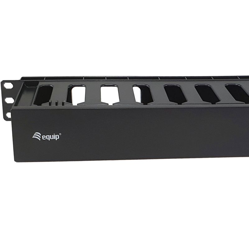 DIGITUS 19 Inch 1U Cable Management Panel Removable Rear Plate Rack Cable Organizer Black - Figura 3