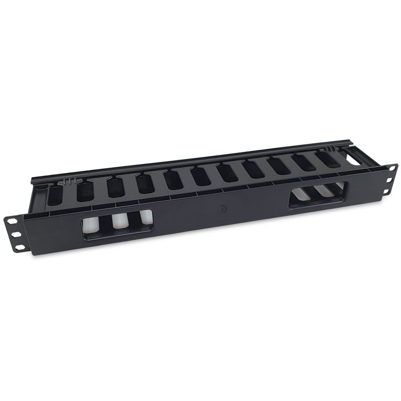 DIGITUS 19 Inch 1U Cable Management Panel Removable Rear Plate Rack Cable Organizer Black - Figura 2