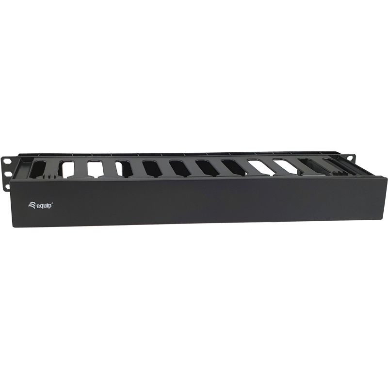 DIGITUS 19 Inch 1U Cable Management Panel Removable Rear Plate Rack Cable Organizer Black