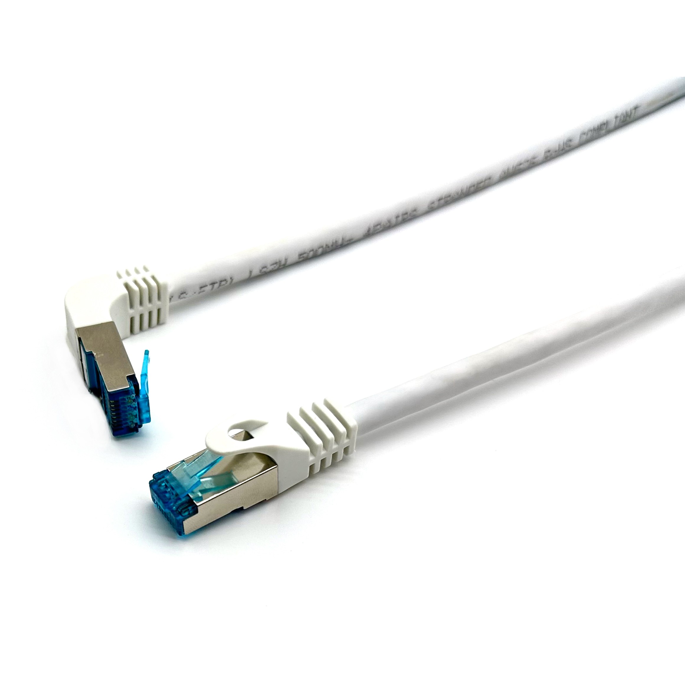 Kabllo për Rrjet Equip Patch Cat6A S/FTP RJ45 në RJ45 / 0.50m / me kënd / LSZH / Polybag – Bardhë