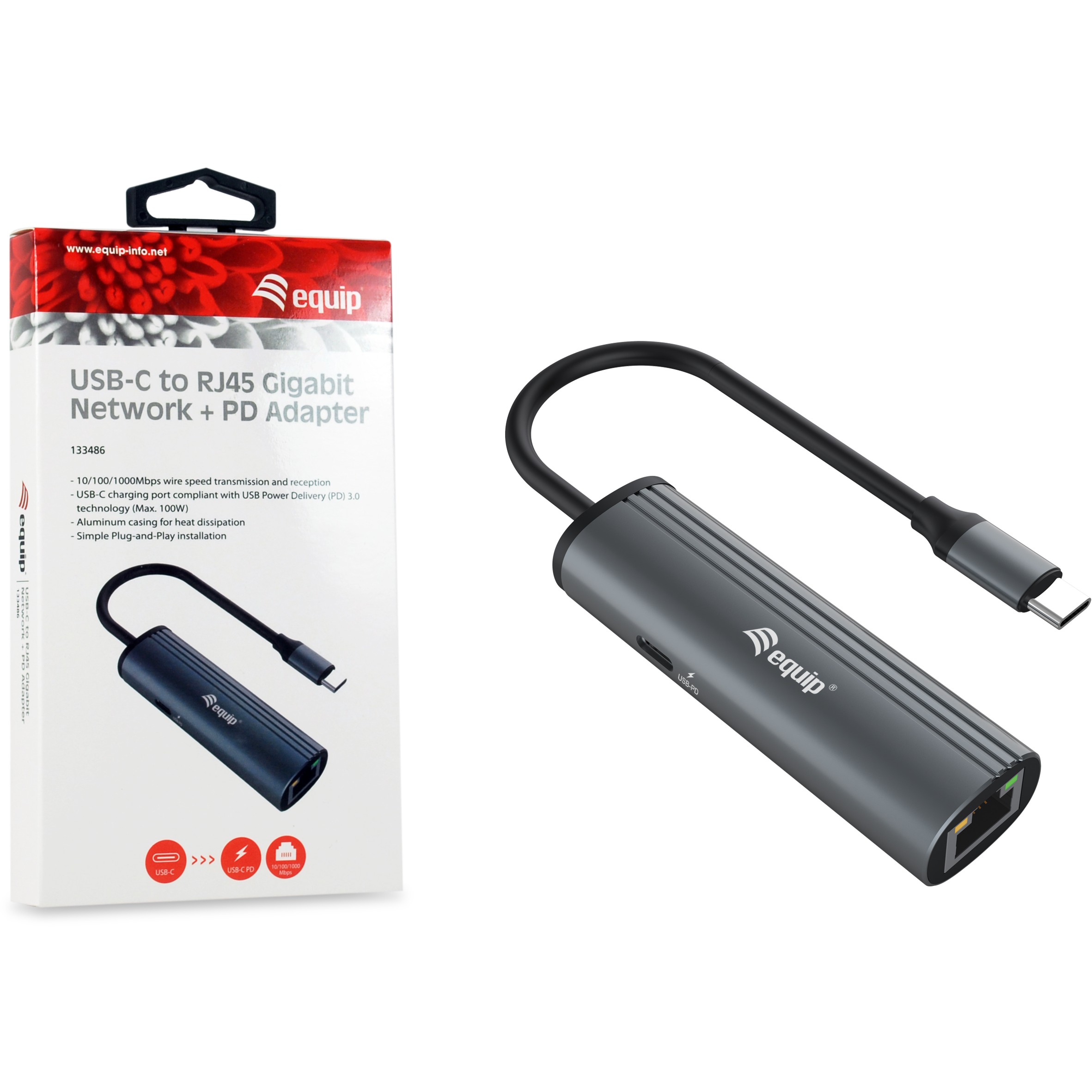 Docking Station Equip USB-C / GbE / 100W PD / USB 3.0 / Kabllo 15cm - Hiri - Figura 4