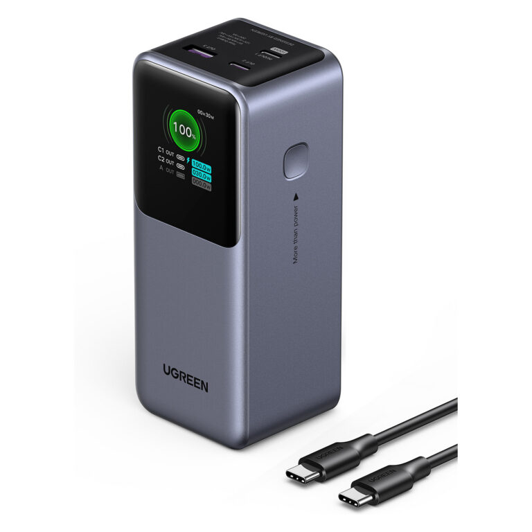 UGREEN Powerbank 20000mAh 130W Fast Charging USB-C PD Portable Power Bank 20000mAh High Speed Laptop Phone Charger TFT Display