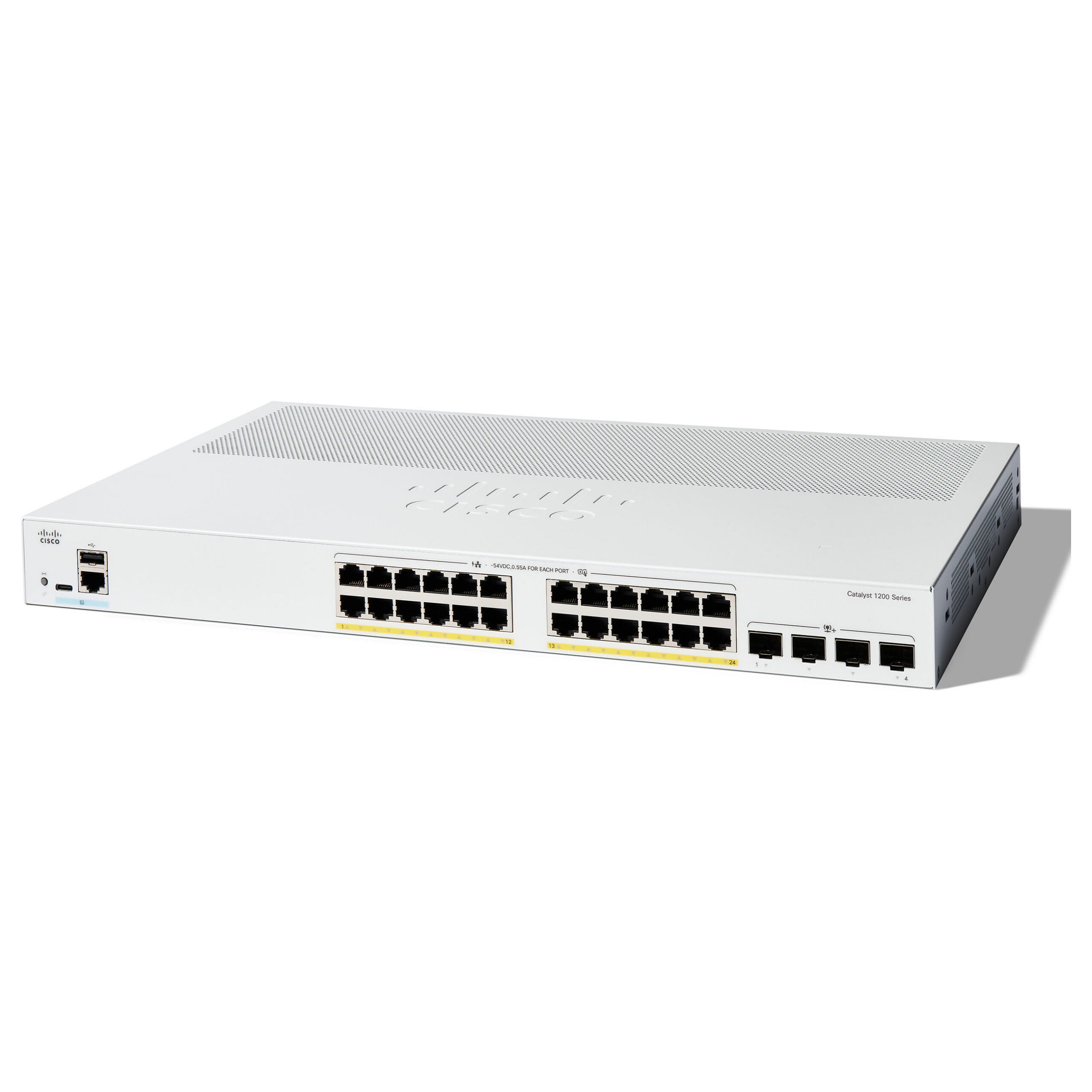 Cisco Catalyst C1200-24P-4G 24-Port Gigabit PoE+ Managed Switch me 4x 1G SFP Uplink 195W Rackmount SMB Network Switch