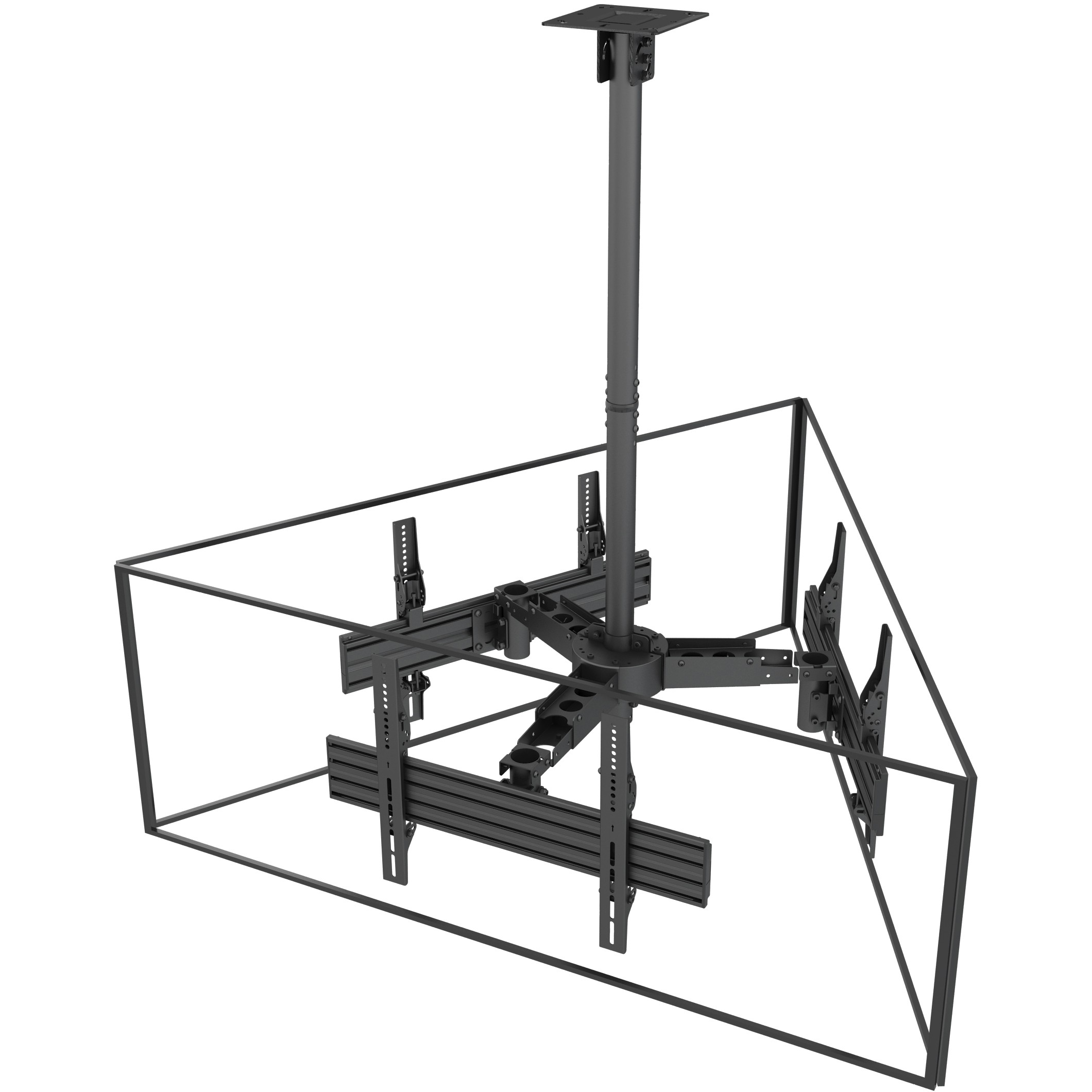 Mbajtëse për TV Equip Deckenhalterung / 32″–65″ / 3 TFT / 30 kg / 2 Gelenke - Zezë - Figura 2
