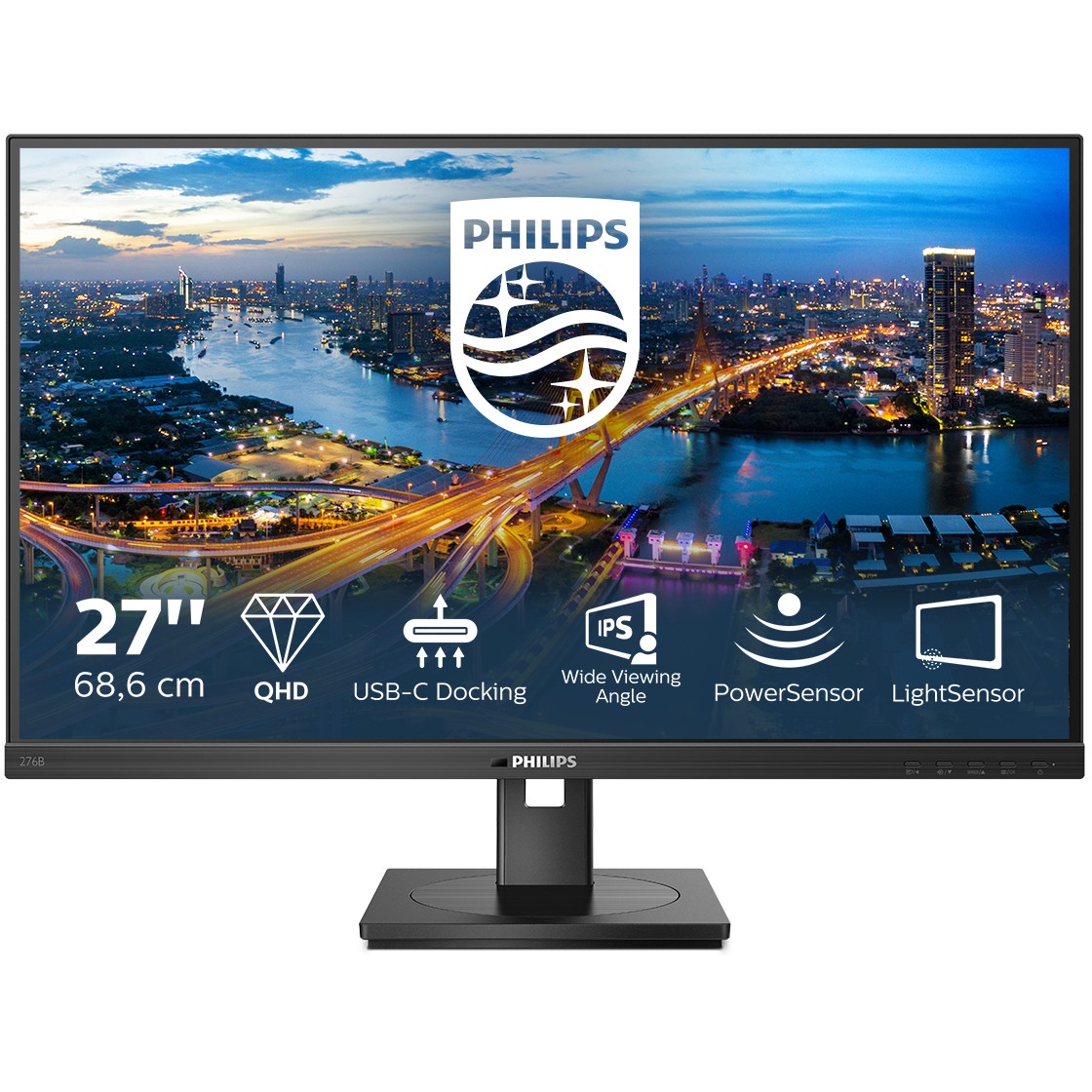 Monitor Philips 276B1 / 27″ / QHD IPS LED / 75Hz / 4ms / 2×HDMI + DP + USB-C + USB - Zezë
