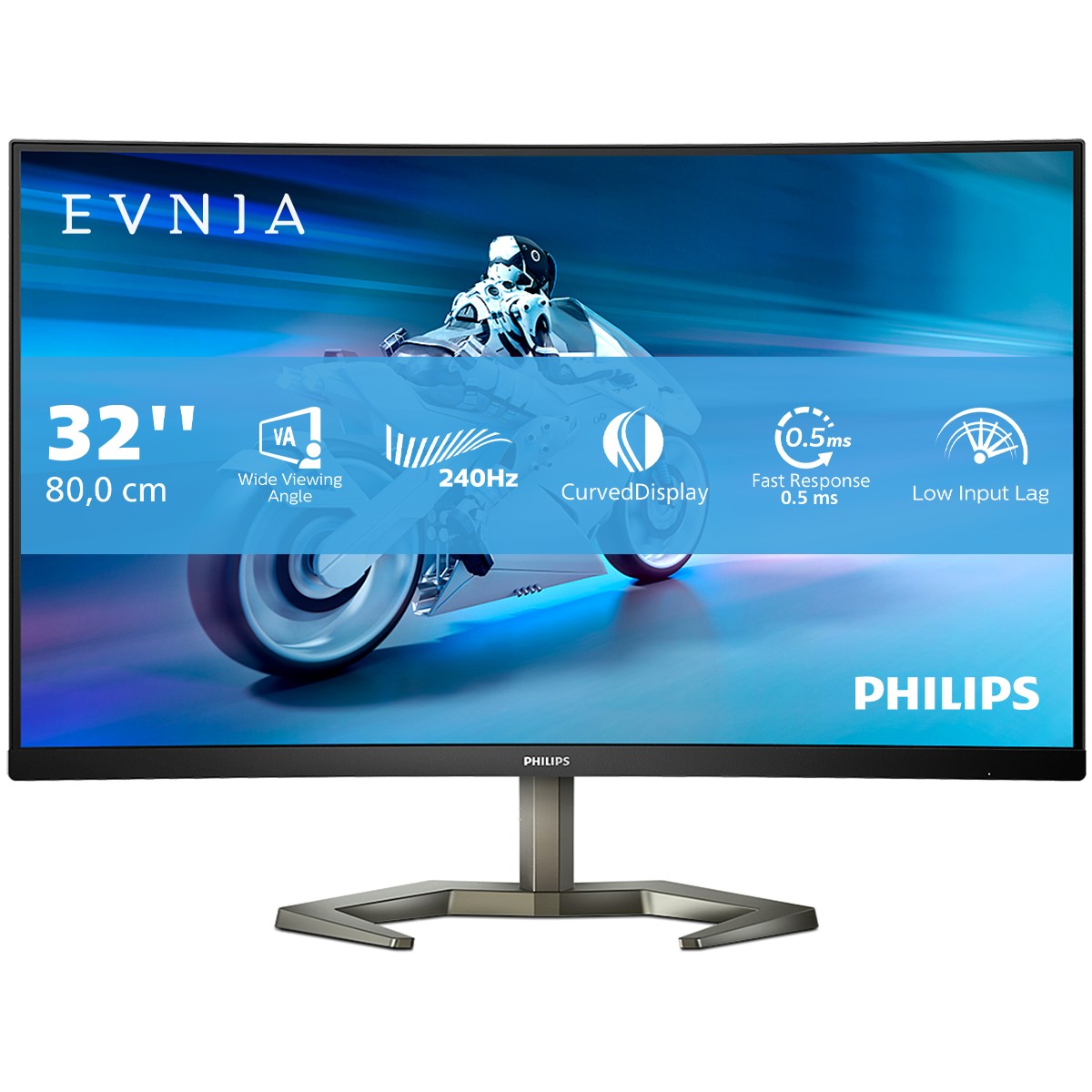 Monitor Philips 32M1C5200W / 31.5″ / FHD VA LCD Curved / 240 Hz / 4ms / 2×HDMI + DP - Zezë - Figura 2
