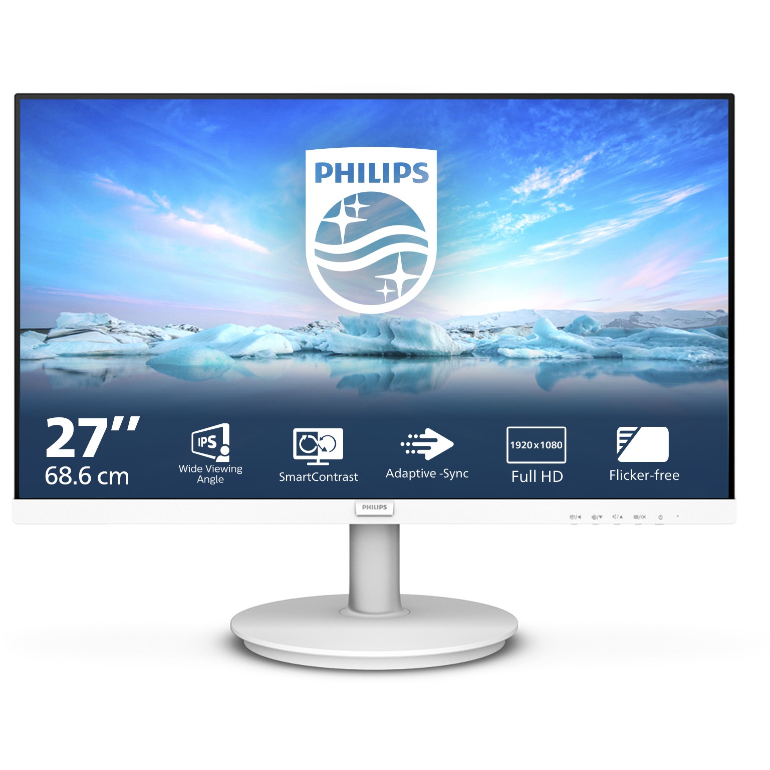 Monitor Philips 271V8AW / 27″ / FHD IPS LCD / 75Hz / 4ms / HDMI + VGA - Bardhë