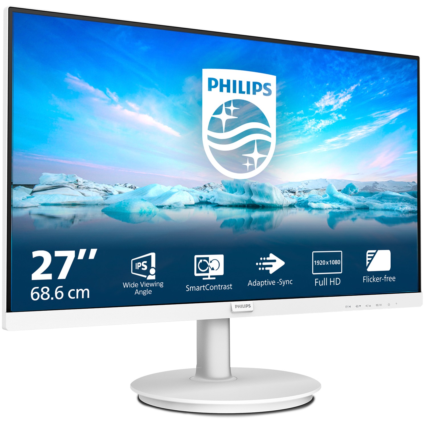 Monitor Philips 271V8AW / 27″ / FHD IPS LCD / 75Hz / 4ms / HDMI + VGA - Bardhë - Figura 2