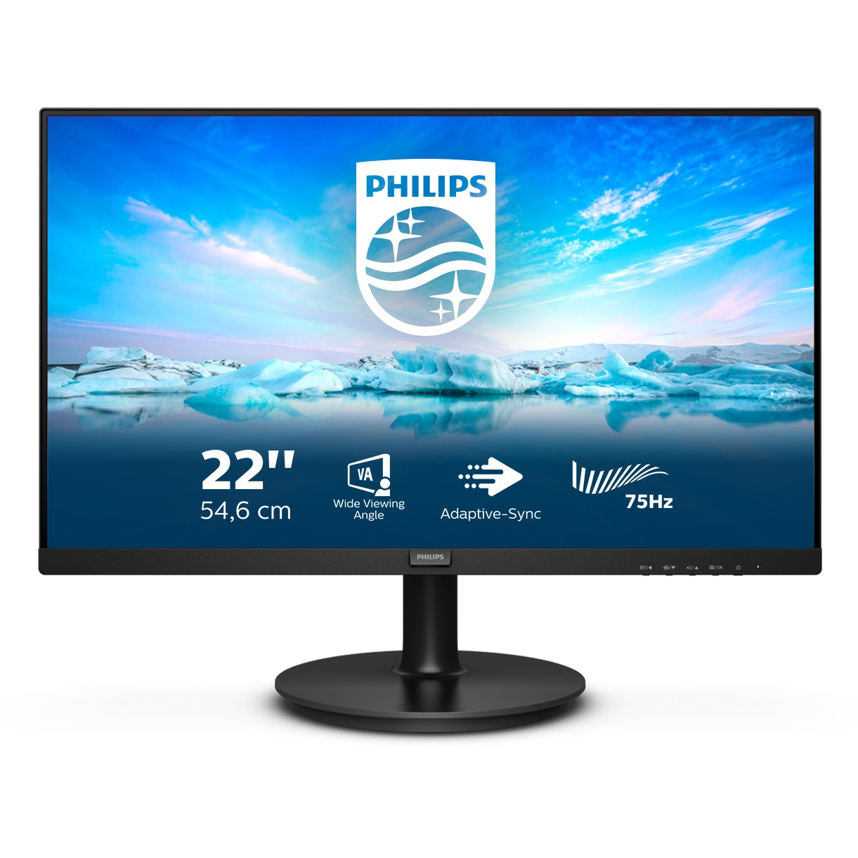 Monitor Philips 222V8LA / 21.5″ / FHD VA LCD / 16:9 / 75Hz / 4ms / HDMI + DP - Zezë