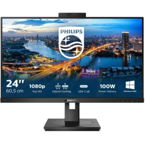 Monitor Philips 243B1JH / 23.8″ / FHD IPS LCD / 75Hz / 4ms / HDMI + DP + USB‑C + USB Hub - Zezë