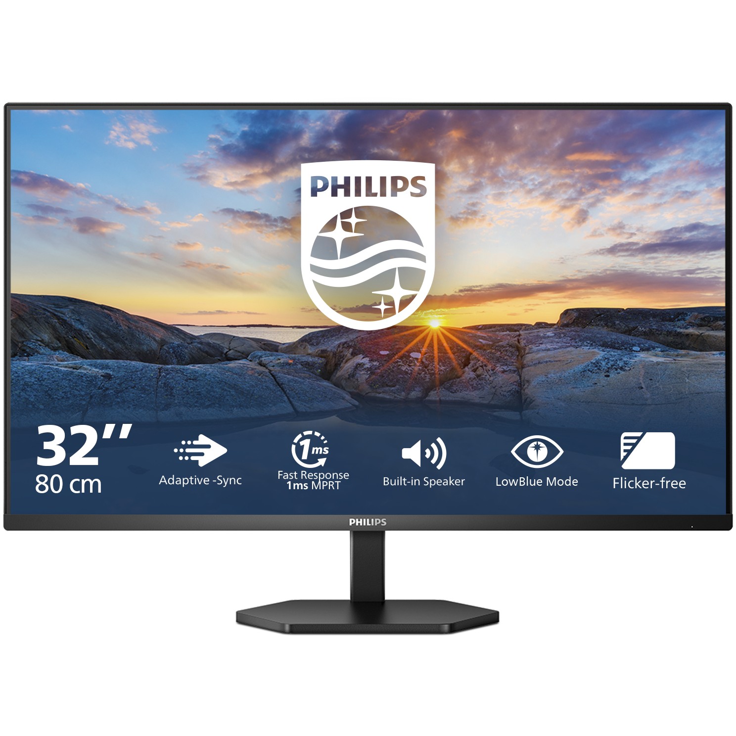 Monitor Philips 32E1N3100LA / 31.5″ / FHD VA LCD / 75 Hz / 1ms / HDMI + VGA - Zezë