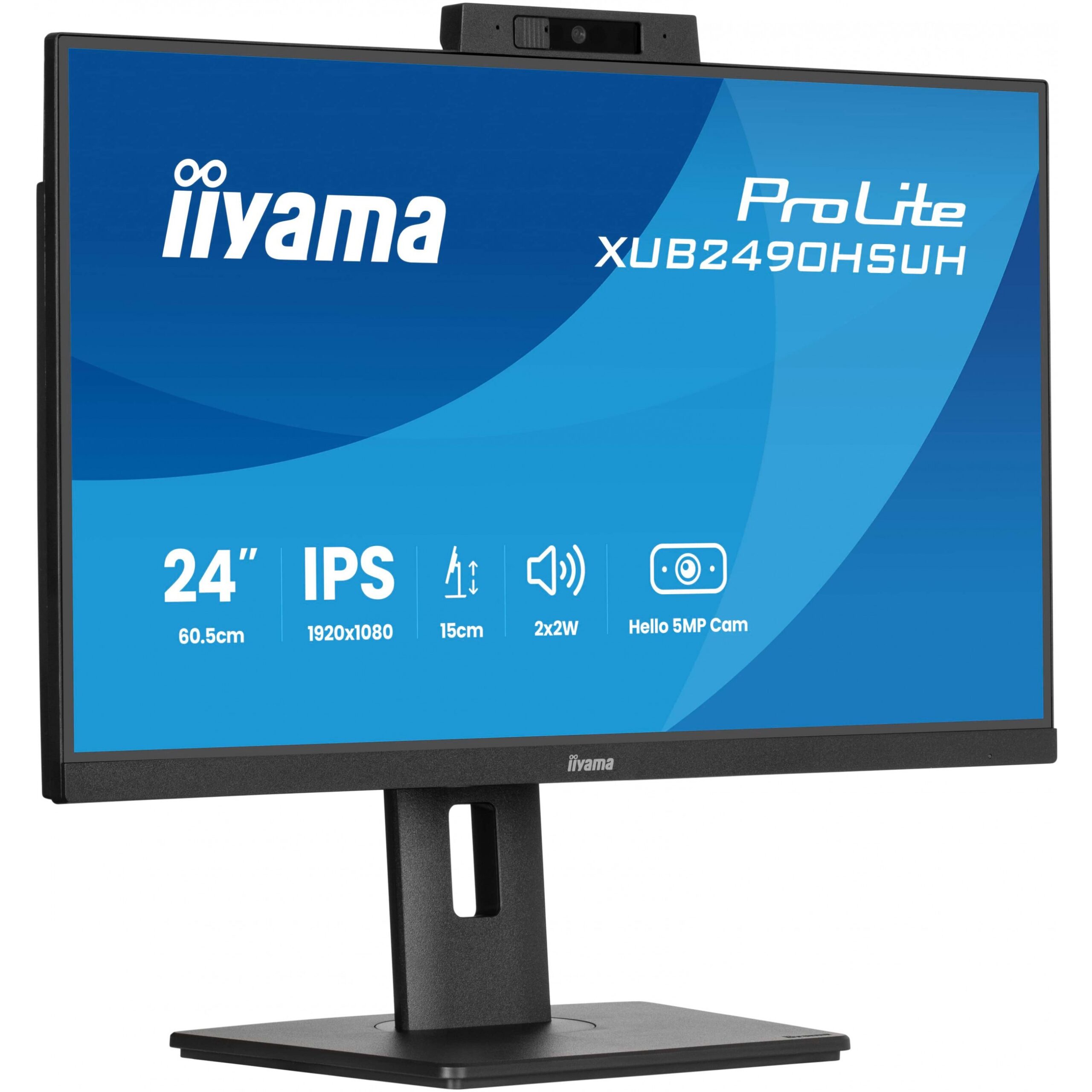 Monitor iiyama ProLite XUB2490HSUH-B2 / 23.8″ / FHD IPS LED / 100Hz / 4ms / HDMI + DP + USB Hub / Lift + Pivot + WebCam - Zezë