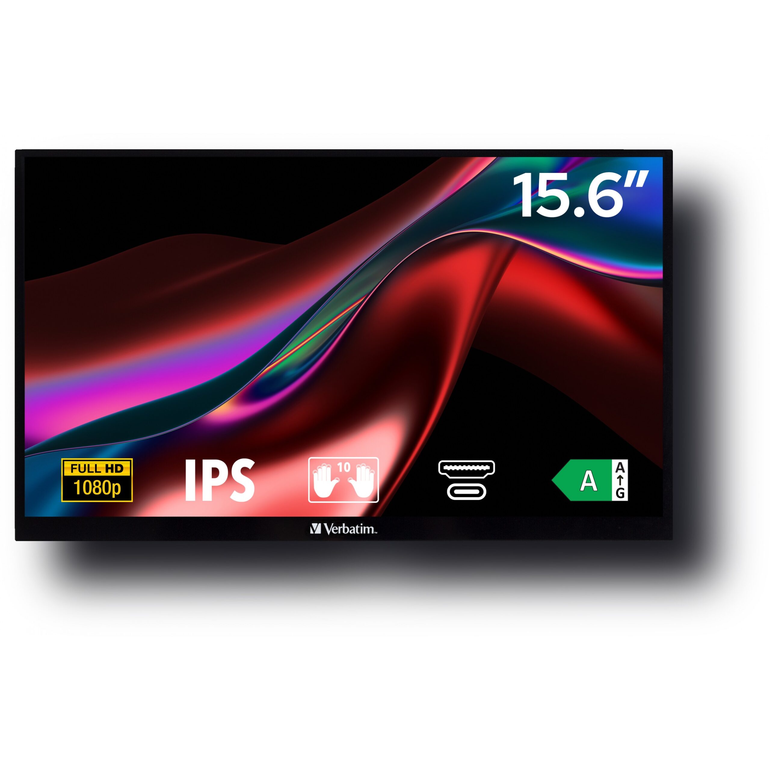 Monitor Verbatim PMT-15 / 15.6″ / FHD IPS LCD Touchscreen / 60Hz / 6ms / HDMI + 2× USB-C - Zezë - Figura 2