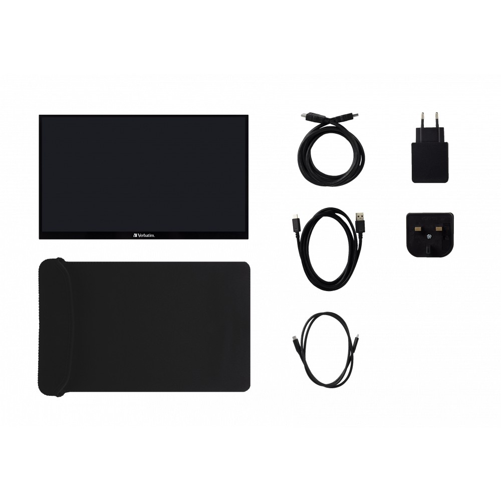 Monitor Verbatim PMT-15 / 15.6″ / FHD IPS LCD Touchscreen / 60Hz / 6ms / HDMI + 2× USB-C - Zezë - Figura 3