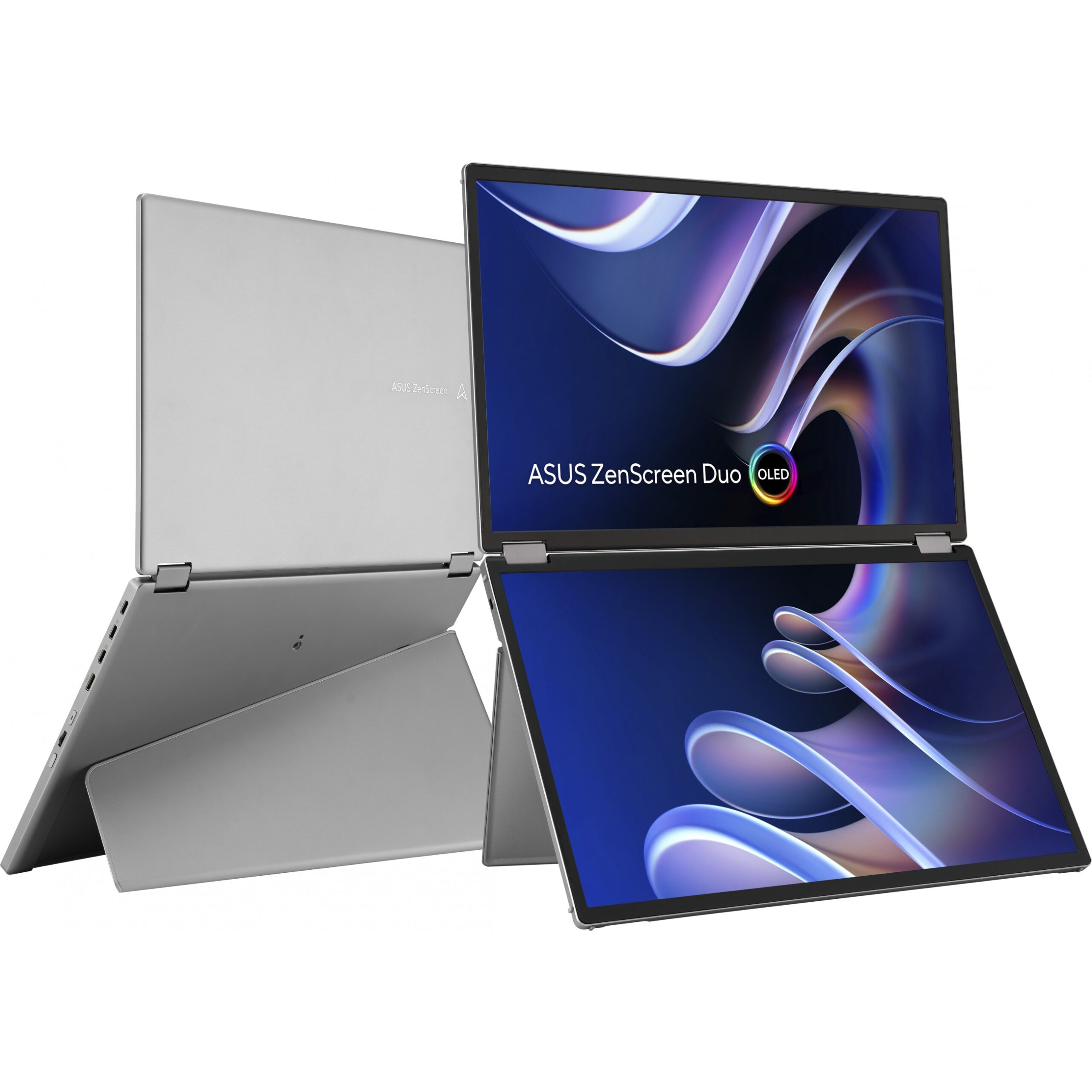 Monitor ASUS ZenScreen Duo OLED MQ149CD / 14″ x2 / WUXGA OLED / 60Hz / 1ms / 2× USB-C + Mini-HDMI - Argjendi - Figura 2