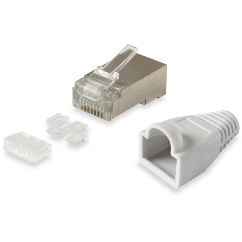 Aksesorë për Rrjet / Cat6 RJ45 Plug / With Strain Relief / Easy Installation / 100 pcs Bulk