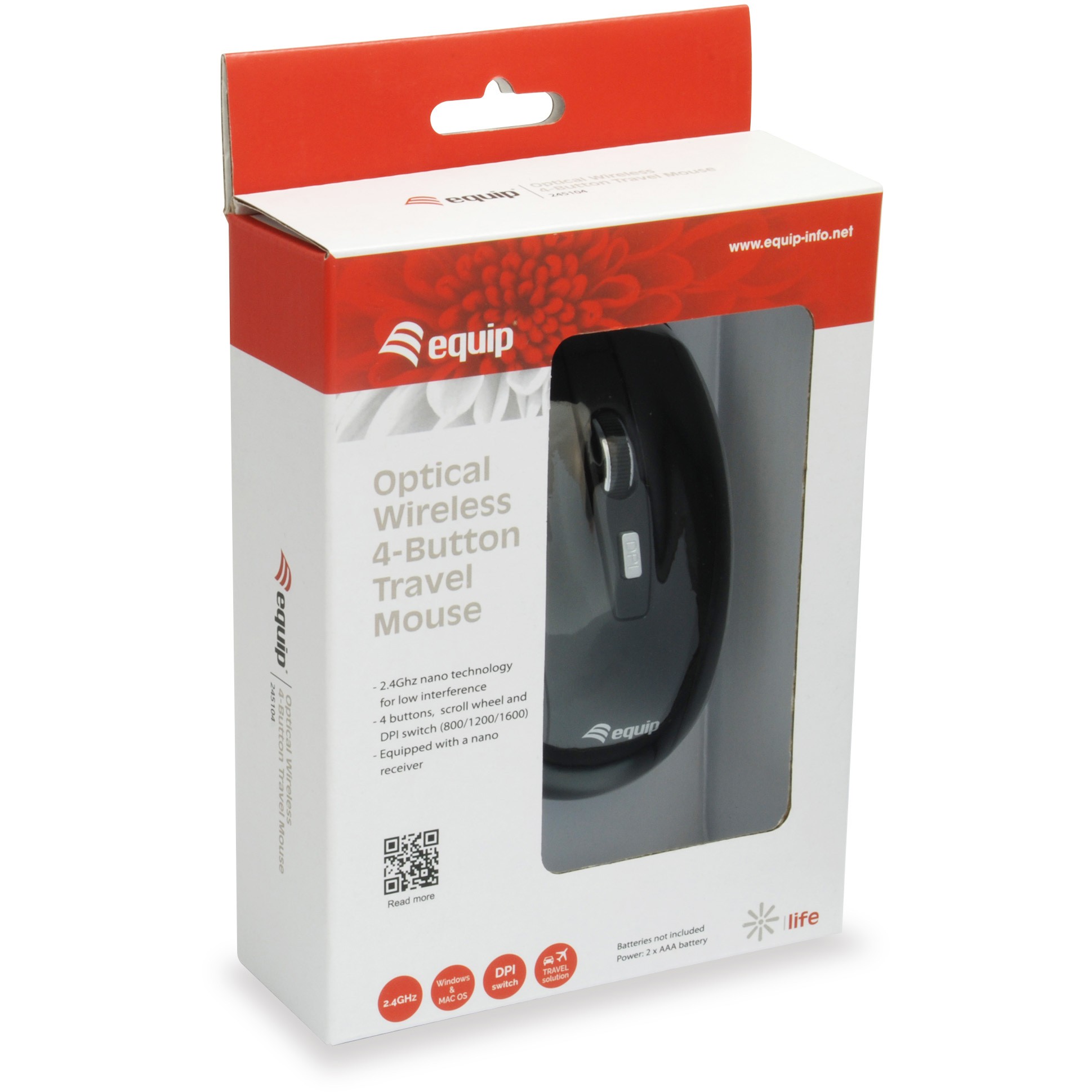 Maus pa Kabllo Equip Optical Wireless Travel - Zezë - Figura 3
