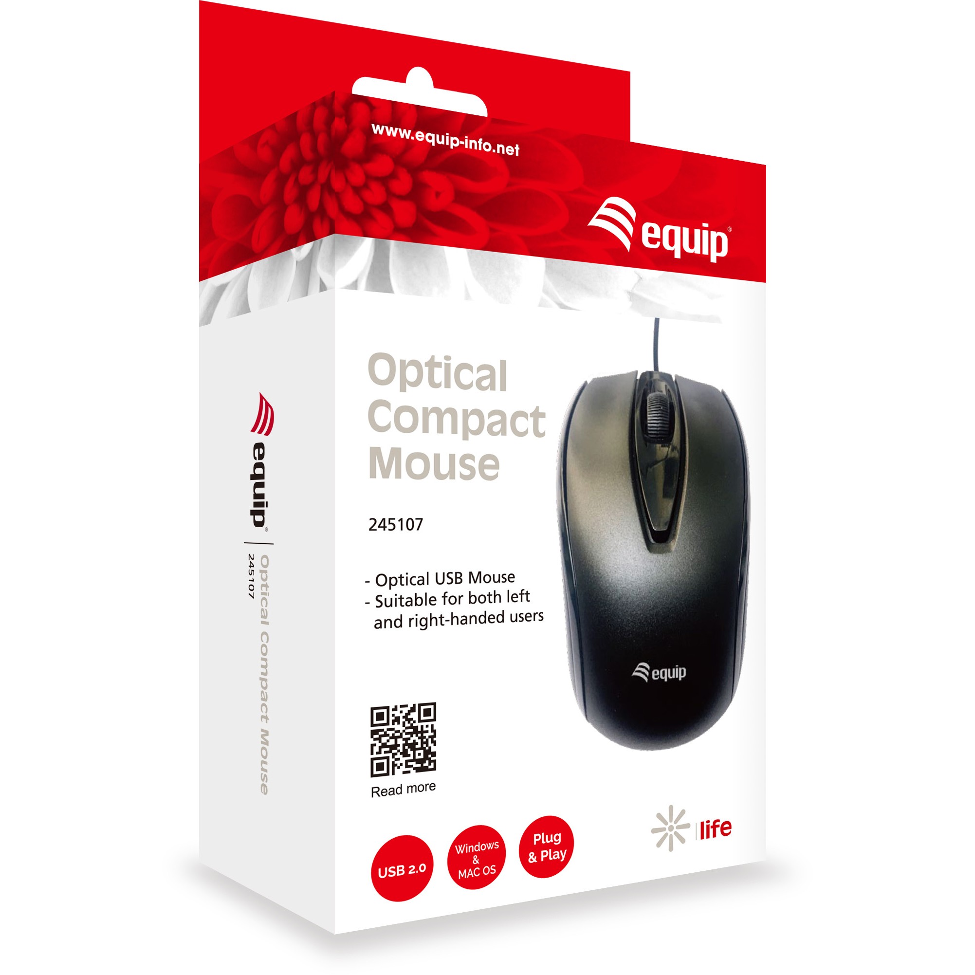 Maus me Kabllo Equip Optical Compact USB - Zezë - Figura 4