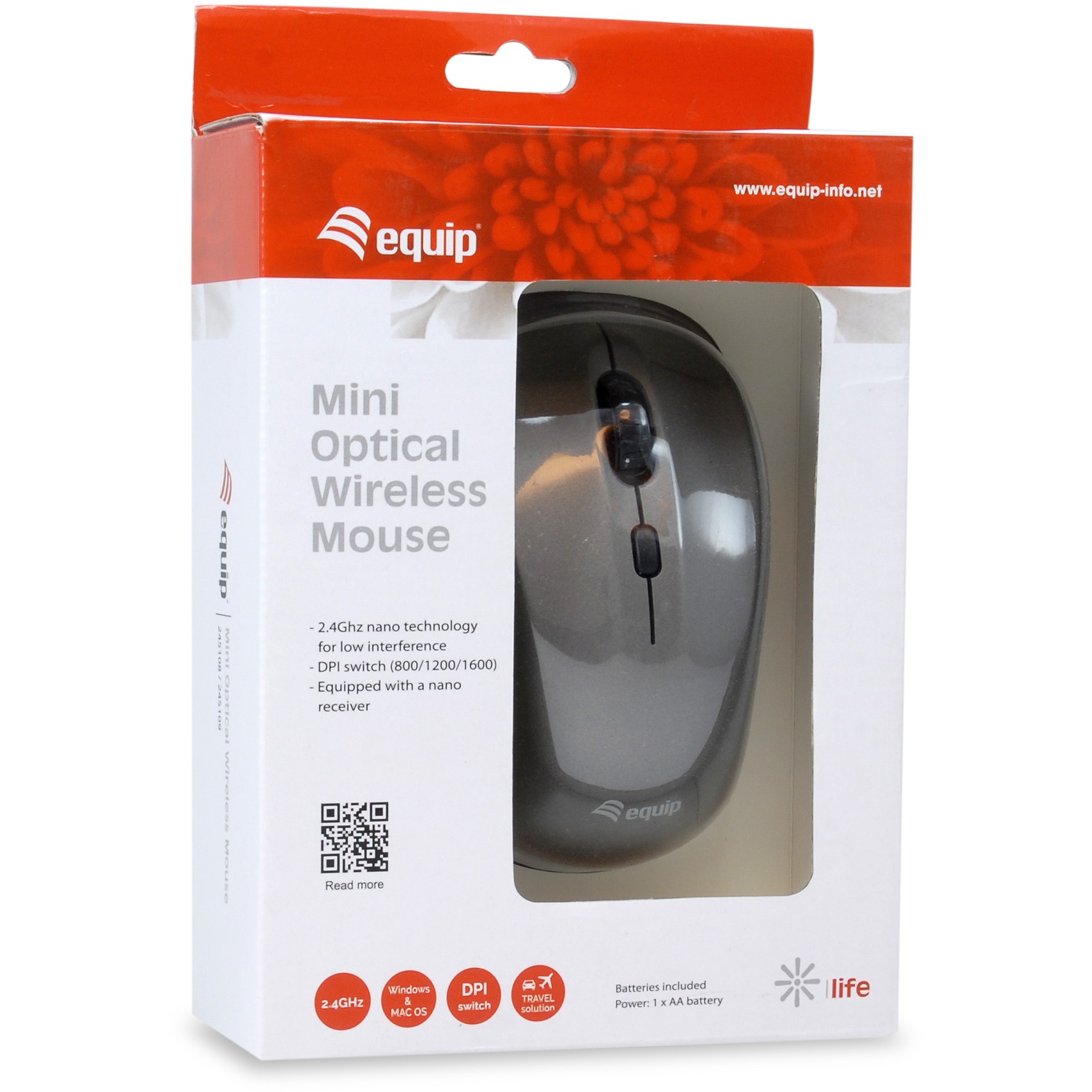 Maus pa Kabllo Equip Mini Optical Wireless - Gri - Figura 3