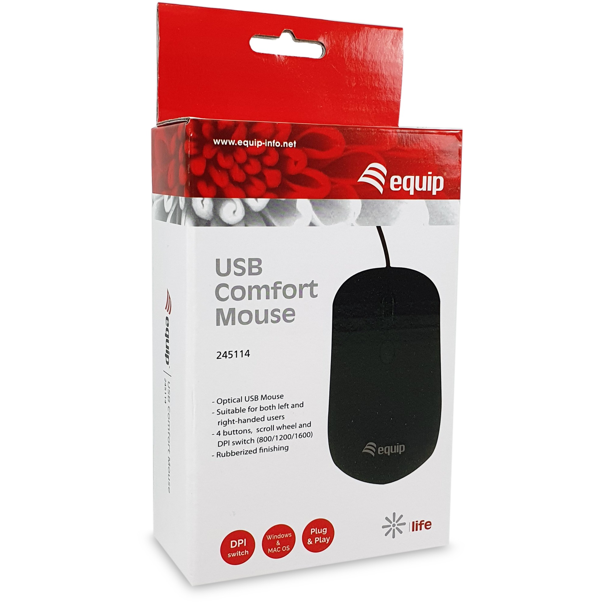 Maus me Kabllo Equip Compact Optical / USB - Zezë - Figura 3