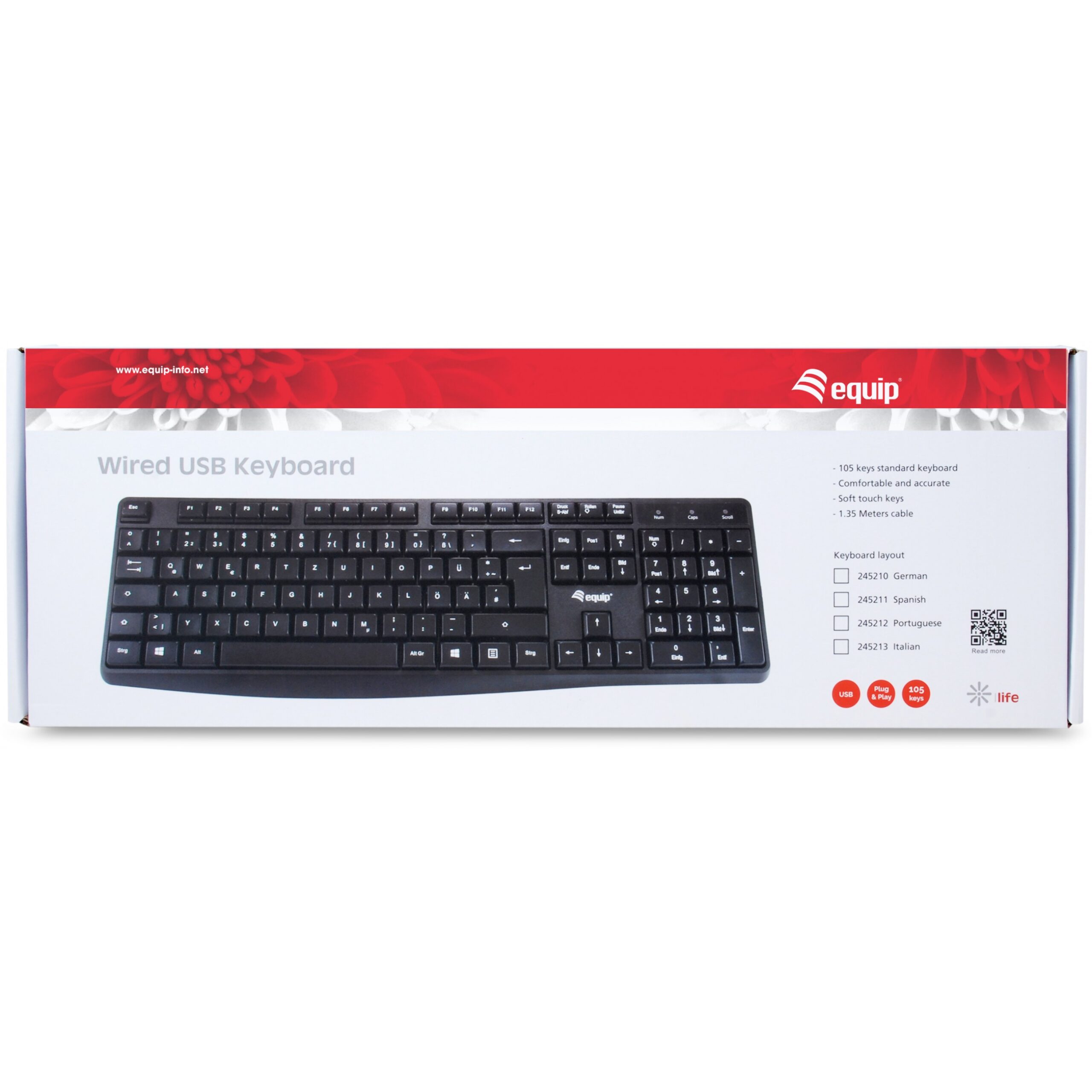 Tastierë me kabllo Equip / Portuguese Layout - Zezë - Figura 3