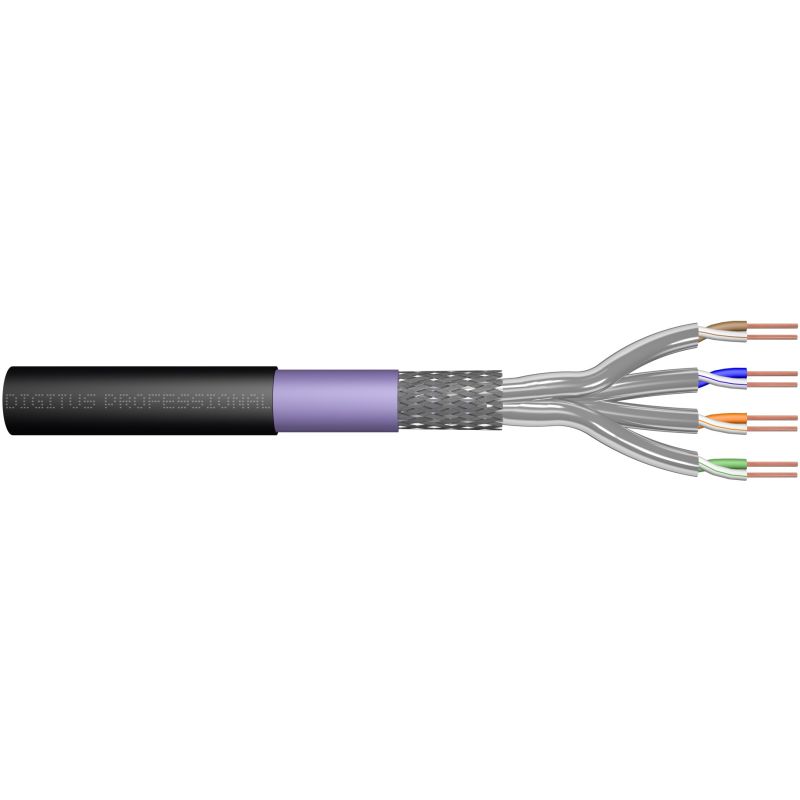 Kabllo për rrjet DIGITUS Cat7 / S/FTP / Twisted Pair / 1000m / Underground Cable - Zezë