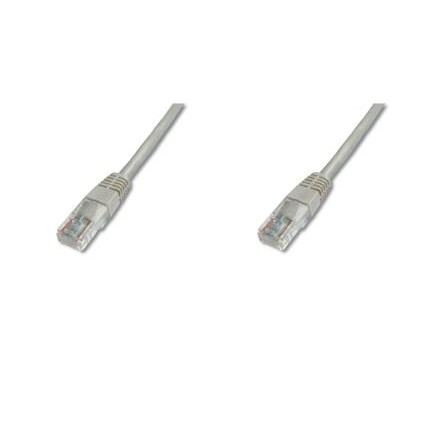 Kabllo për Rrjet DIGITUS / Patch Cable / Cat5e / U-UTP / 2xRJ45 / 3.00m / CCA / Latch Protection / Polybag – Gri