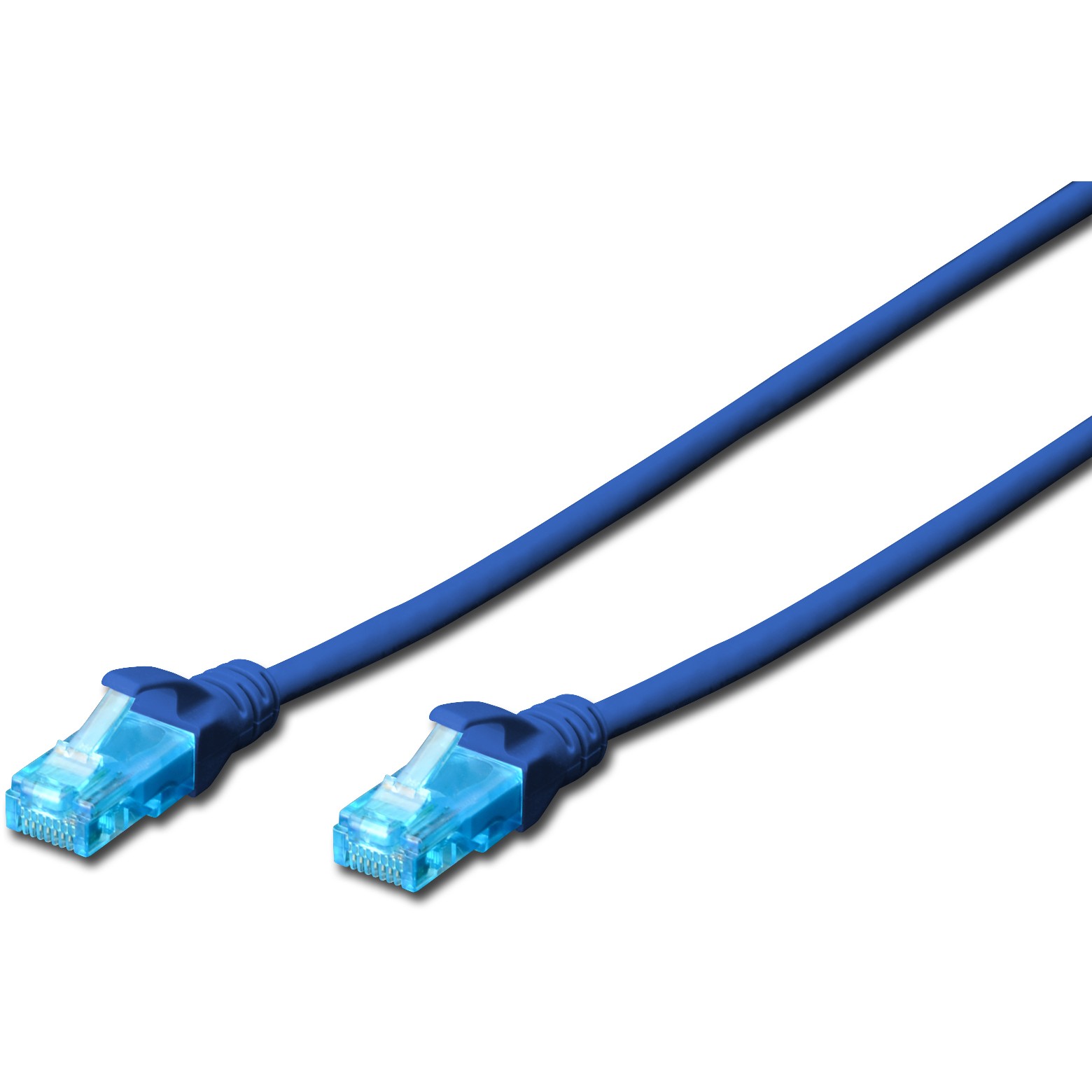 Kabllo për Rrjet DIGITUS / Patch Cable / Cat5e / U-UTP / 2xRJ45 / 1.0m / CCA / Latch Protection / Polybag – Blu