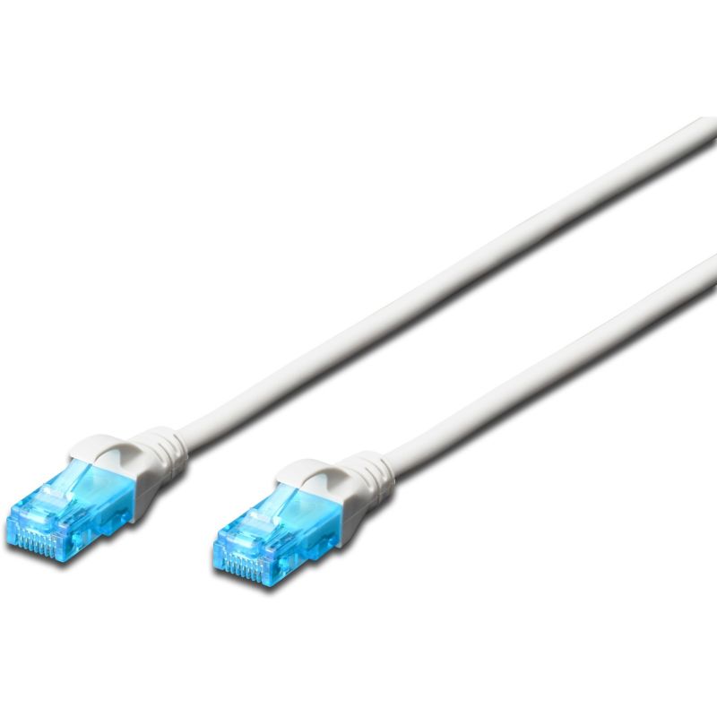 Kabllo për Rrjet / DIGITUS Cat5e Patch Cable / U/UTP / 2x RJ45 / 1.00m / LSZH / Polybag – Bardhë