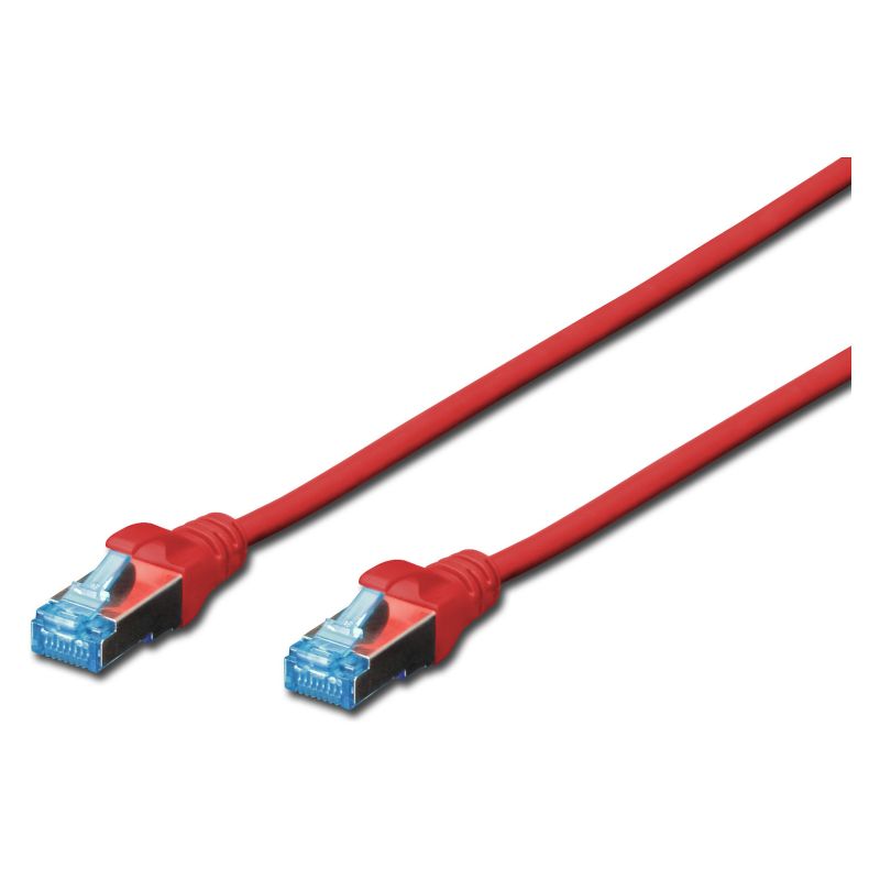 Kabllo për Rrjet DIGITUS Patch Cable RJ45 SF/UTP Cat5e / 2.00m / Latch Protection / Polybag - Kuqe