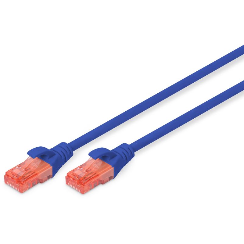 Kabllo për Rrjet / DIGITUS Cat6 Patch Cable / U/UTP / 2x RJ45 / 2.00m / LSZH / Polybag – Blu