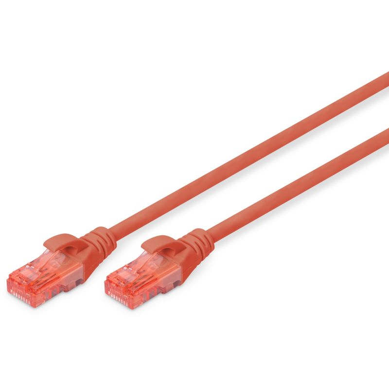 Kabllo për Rrjet / DIGITUS Cat6 Patch Cable / U/UTP / 2x RJ45 / 2.00m / LSZH / Polybag – Kuqe