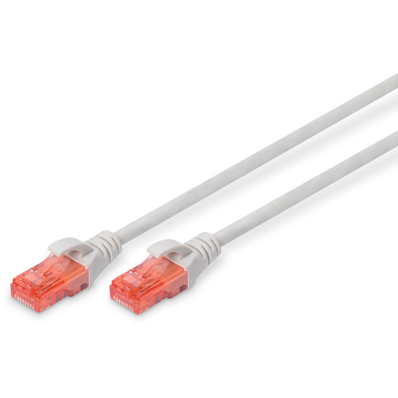 Kabllo për Rrjet / DIGITUS Cat6 Patch Cable / U/UTP / 2x RJ45 / 1.50m / LSZH / Polybag – Gri