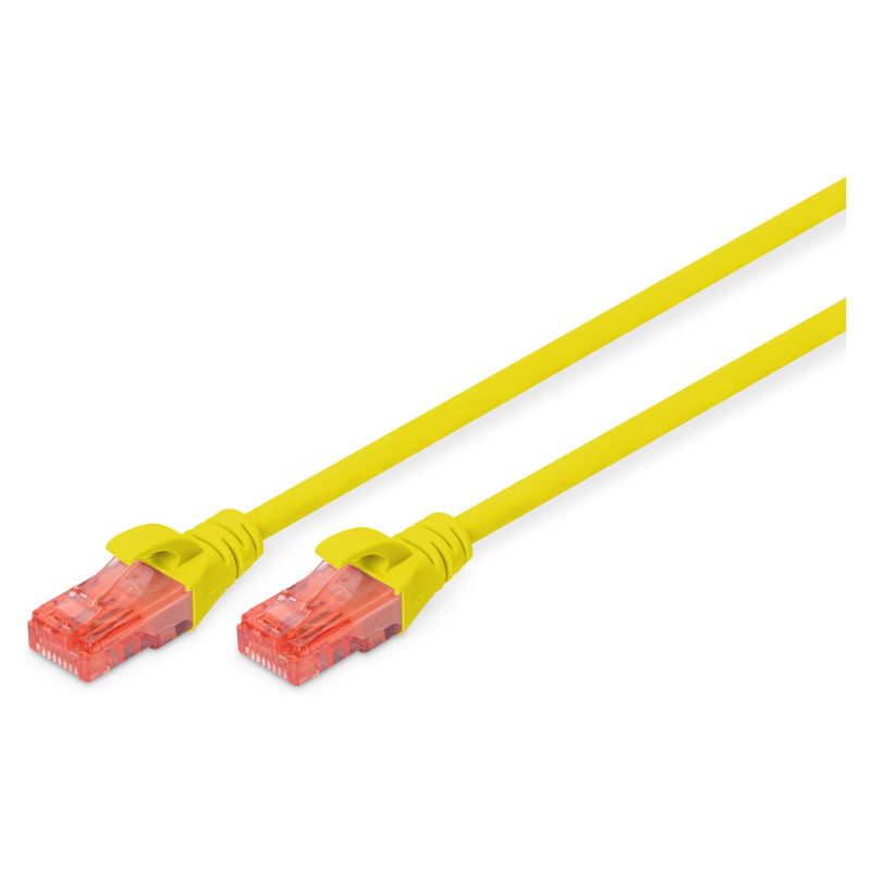 Kabllo për rrjet / DIGITUS / CAT 6 / U/UTP / 2xRJ45 / 2 m - Verdhë