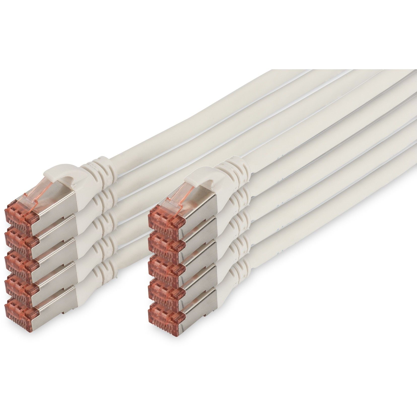 Kabllo për Rrjet DIGITUS Cat6 S/FTP Patch Cable / 10 pcs / 3.00m – Bardhë