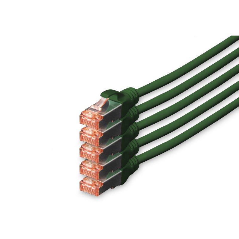 Kabllo për Rrjet DIGITUS Cat6 S/FTP Patch Cable / 5 pcs / 10.00m – Gjelbër
