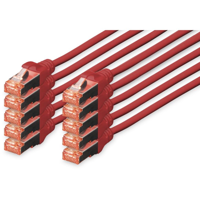 Kabllo për rrjet DIGITUS Cat6 S/FTP Patch Cable / 10 pcs / 5m - Kuqe