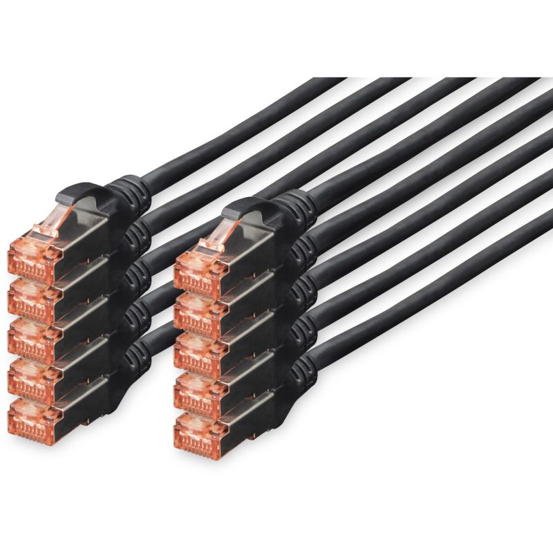 Kabllo për rrjet DIGITUS Cat6 S/FTP Patch Cable / 10 pcs / 3m - Zezë