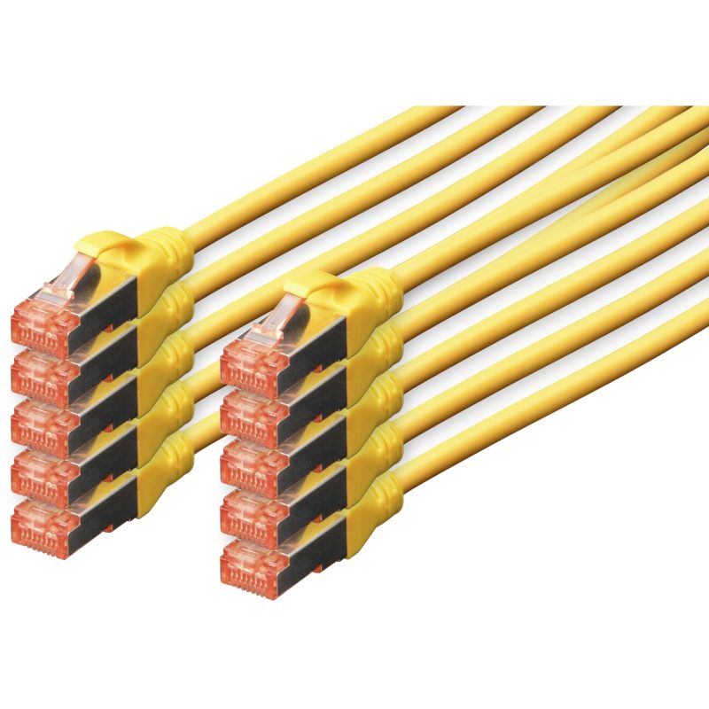 Kabllo për rrjet DIGITUS Cat6 S/FTP Patch Cable / 10 pcs / 0.5m - Verdhe
