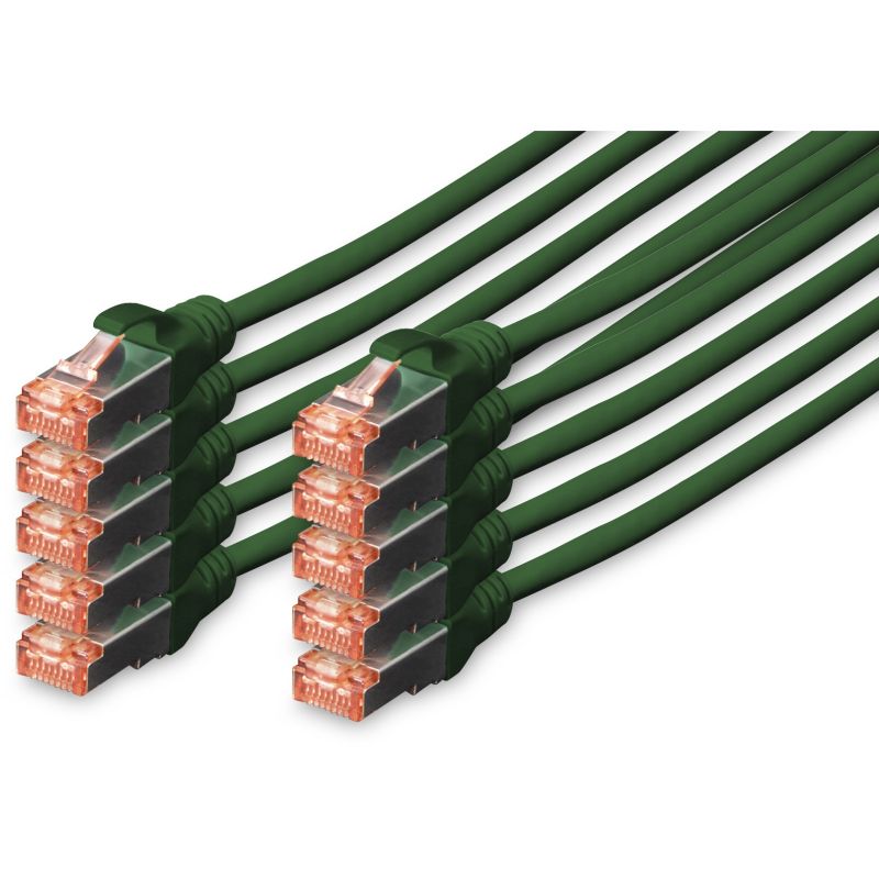 Kabllo për rrjet DIGITUS Cat6 S/FTP Patch Cable / 10 pcs / 3m - Gjelbër