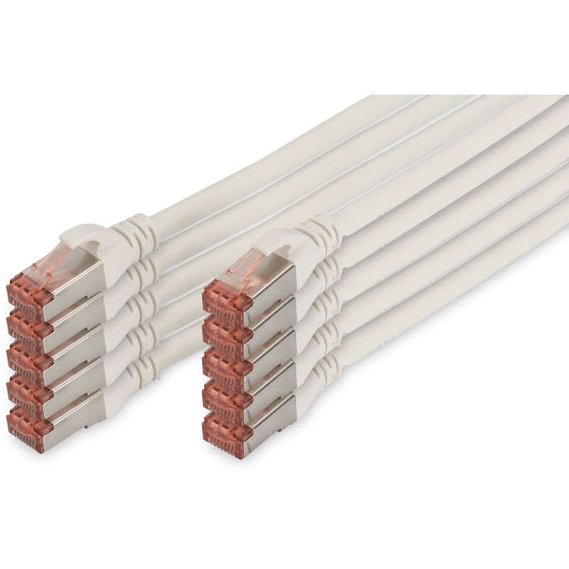 Kabllo për rrjet DIGITUS Cat6 S/FTP Patch Cable / 10 pcs / 0.5m - Bardhë