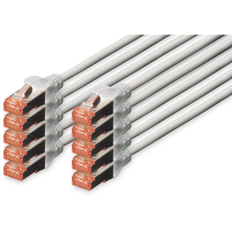Kabllo rrjeti DIGITUS Cat6 S/FTP Patch Cable / 10 pcs / 0.5m - Gri