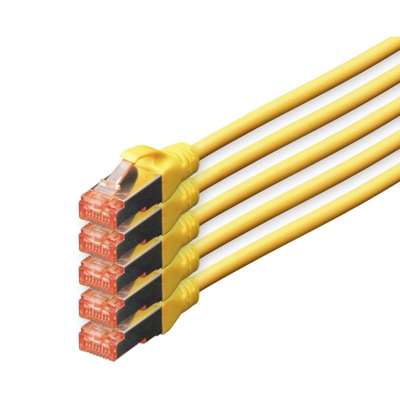 Kabllo rrjeti DIGITUS Cat6 S/FTP Patch Cable / 5 pcs/ 10m - Verdhë