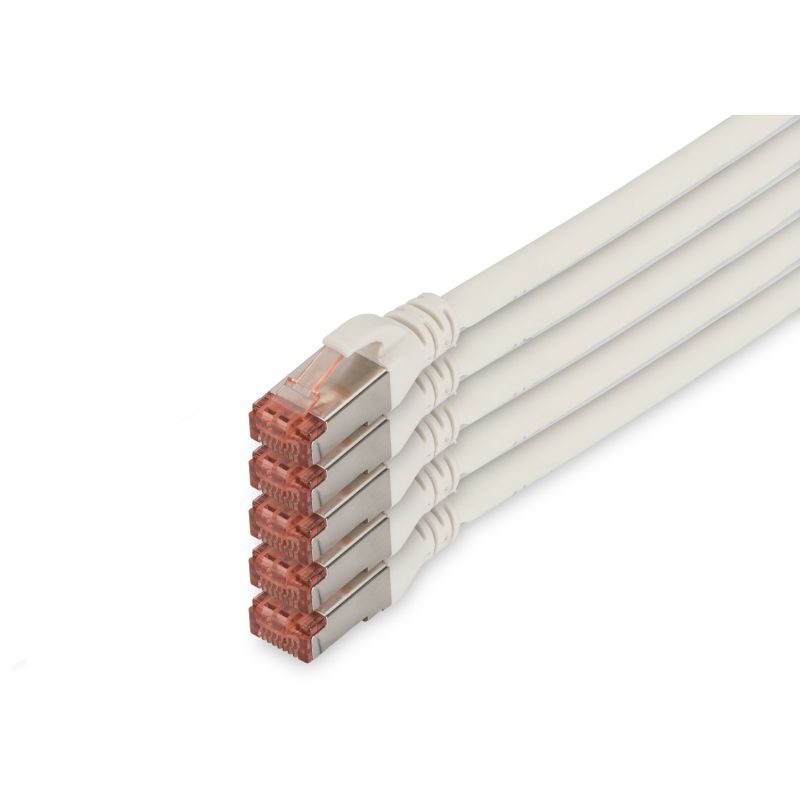 Kabllo rrjeti DIGITUS Cat6 S/FTP Patch Cable / 5 pcs / 10m - Bardhë
